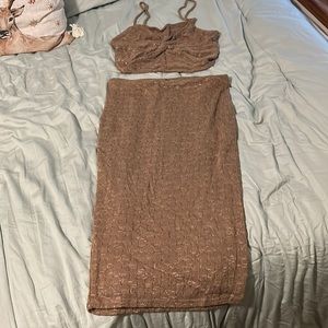 Crop tank and skirt set